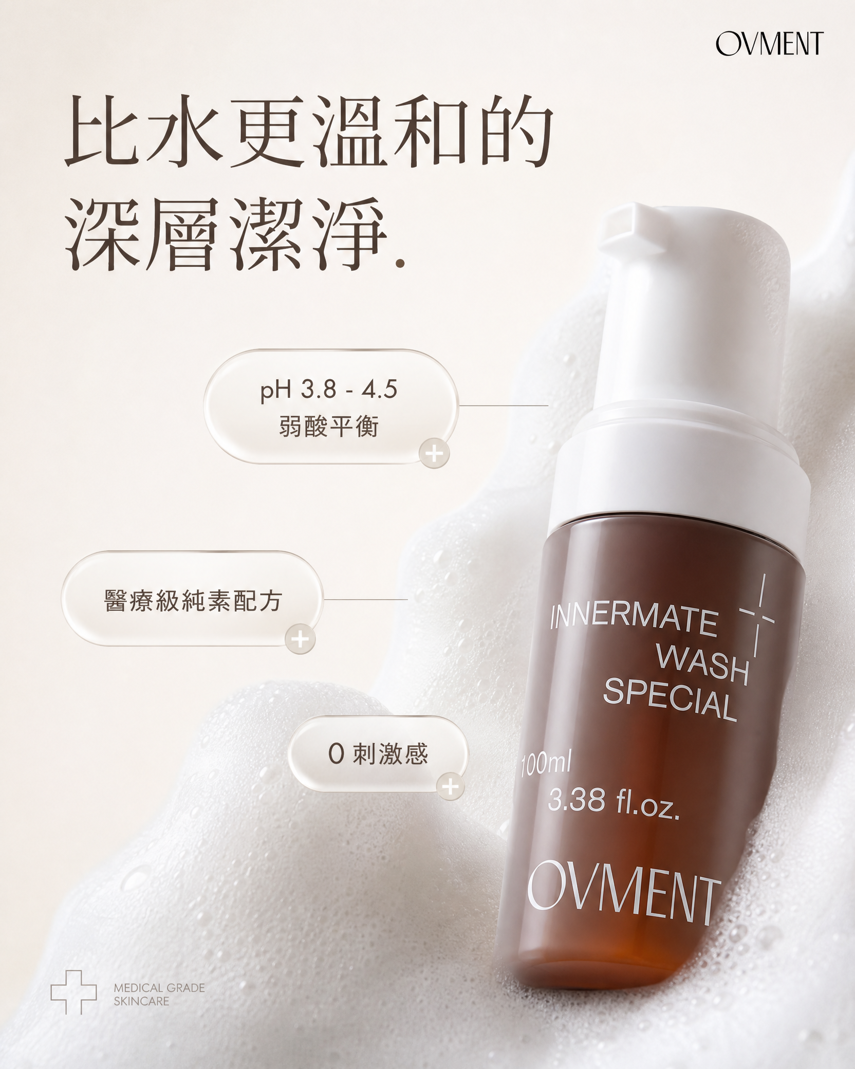 【韓國熱賣】OVMENT 後生元私密處抑菌潔淨慕斯 100ml｜舒緩痕癢・消除異味・提升免疫力