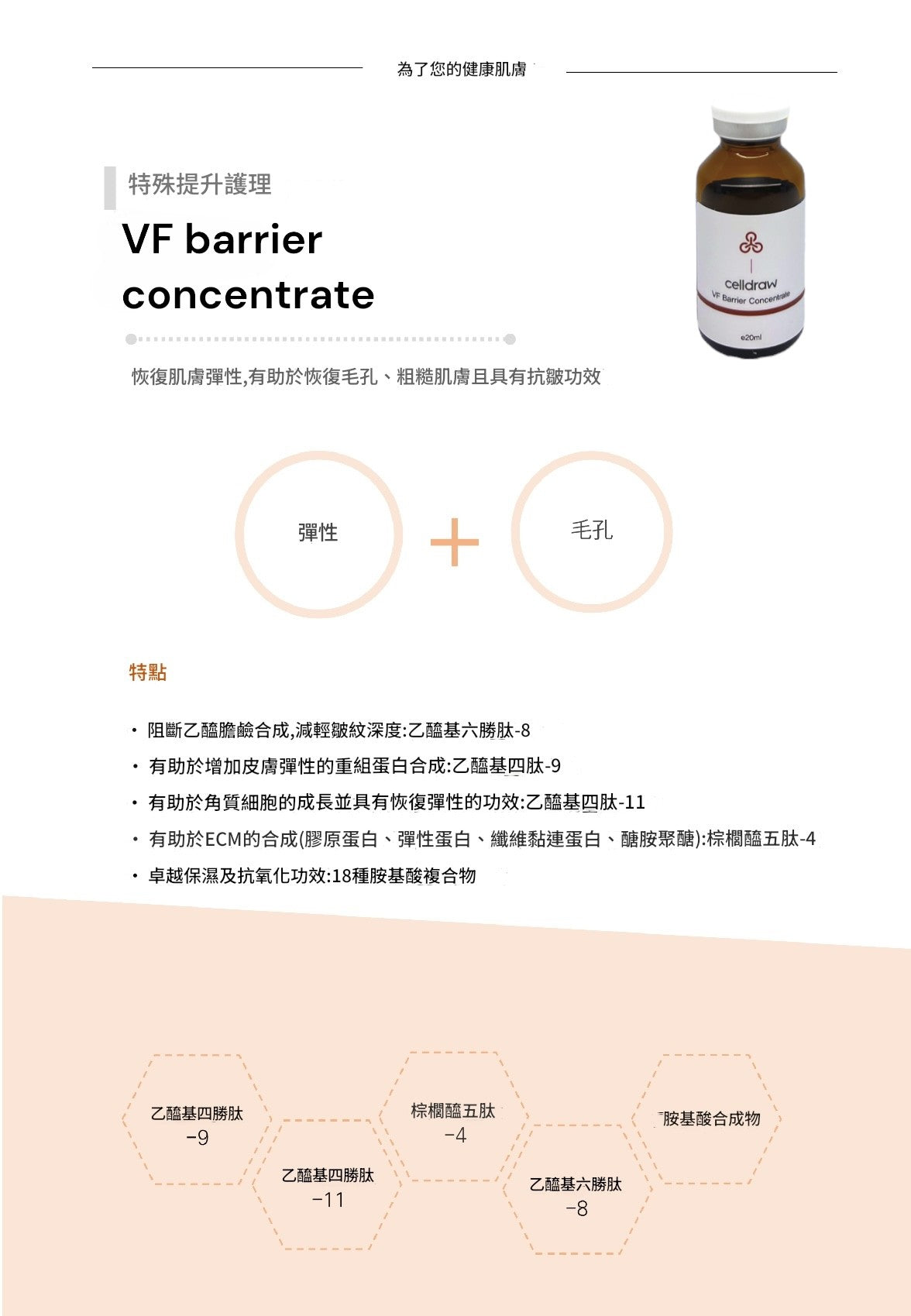 [Buy 2 Get 1 Free] Korea Celldraw VF Barrier Concentrate Firming & Elasticity Ampoule 20ml | Anti-Wrinkle Repair | Restores Skin Elasticity