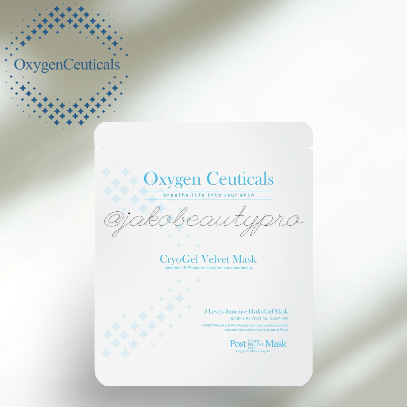 韓國oxygen ceuticals Cryogel Velvet Mask注氧多效凝膠面膜 30g*6pcs