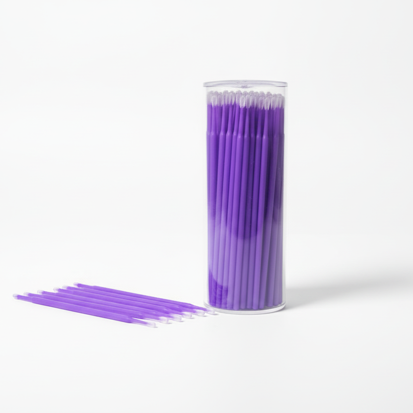 角蛋白翹睫配件 綿棒綿簽 100pcs（隨機顏色）