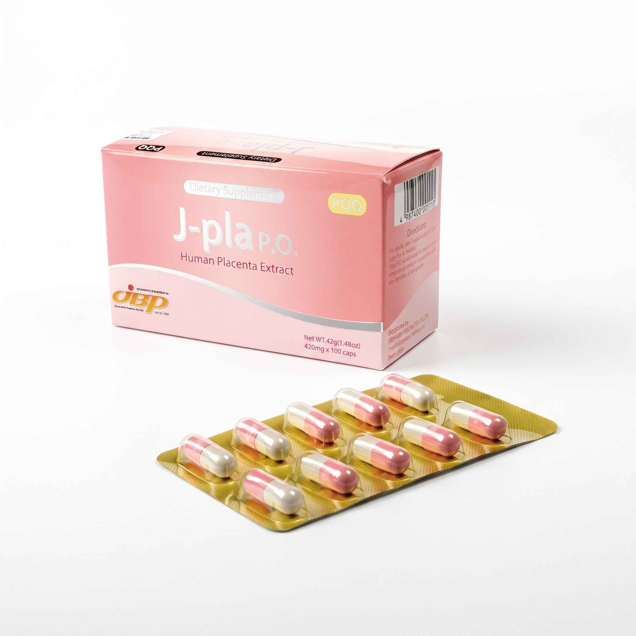 日本萊乃康jbp laennec P.O人胎素精華胎盤素膠囊100粒 黑盒/黃盒/紅盒（新版帶防偽）