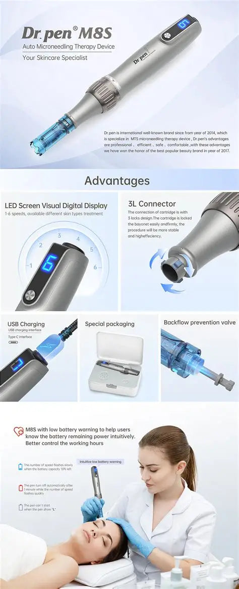 韓國DR PEN M8S微針電動筆｜ 家用導入護膚神器 附2個Nano納米頭
