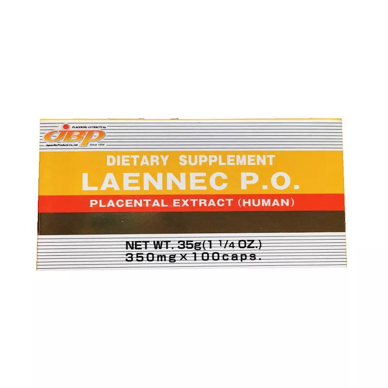 日本萊乃康jbp laennec P.O人胎素精華胎盤素膠囊100粒 黑盒/黃盒/紅盒（新版帶防偽）
